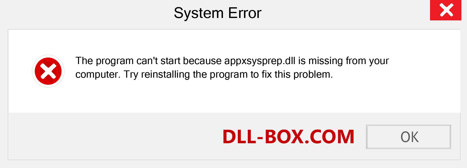  appxsysprep.dll file is missing?. Download for Windows 7, 8, 10 - Fix  appxsysprep dll Missing Error on Windows, photos, images